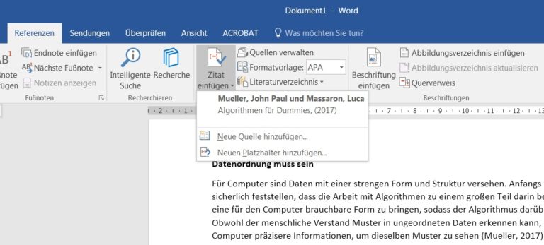 Literaturverzeichnis In Word | Anleitung In 4 Punkten + Screenshots