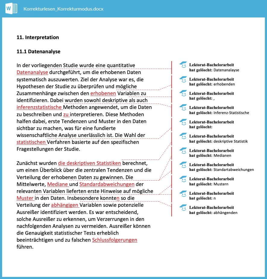 Korrekturlesen der Bachelorarbeit – ein Beispiel