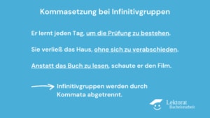 Kommasetzung bei Infinitivgruppen