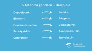 5 Gender-Arten – Beispiele